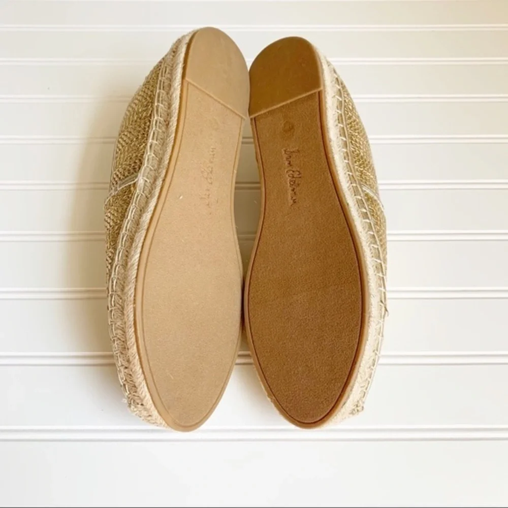 Sam Edelman Khloe Gold Woven Espadrille Flats